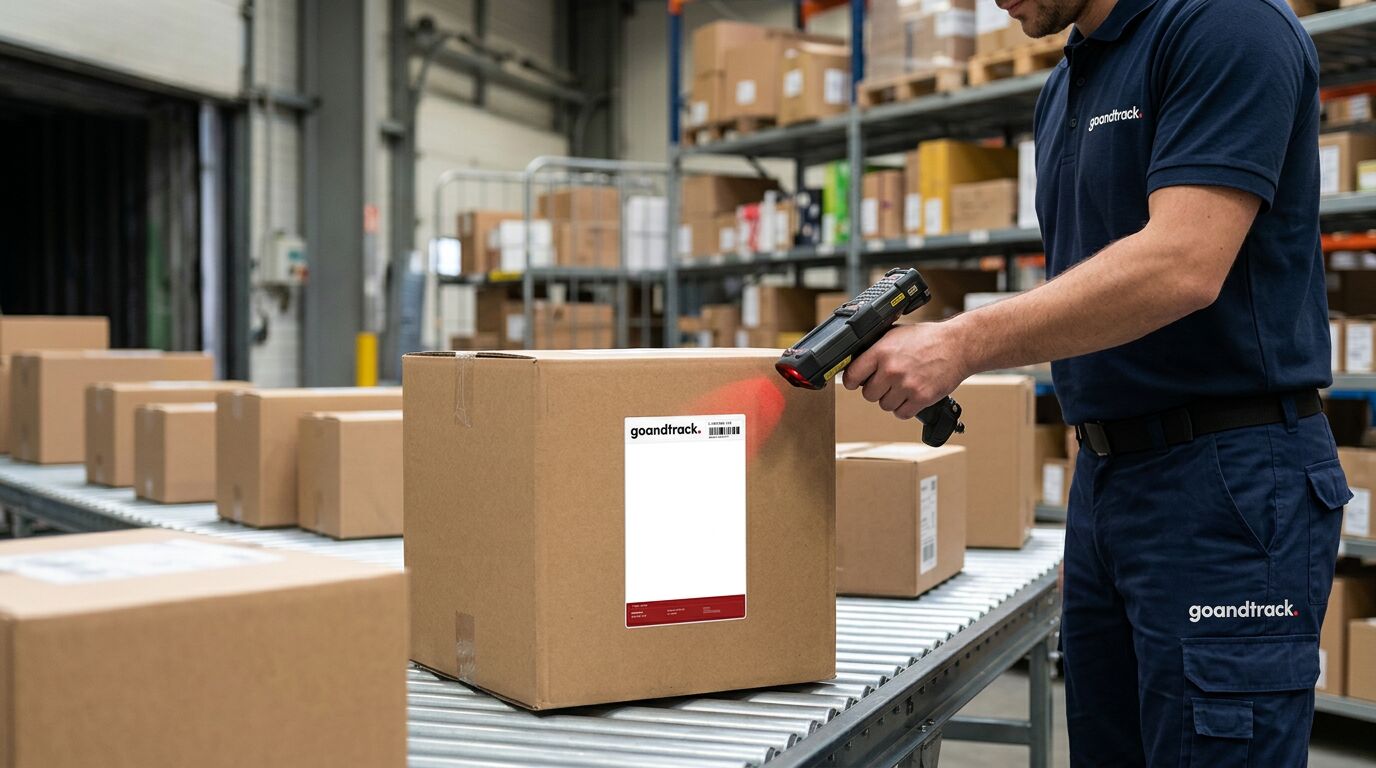 Disposable smart label being scanned during shipment tracking